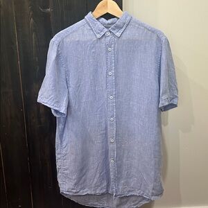 Blue LINEN Dress Shirt *HOST PICK*